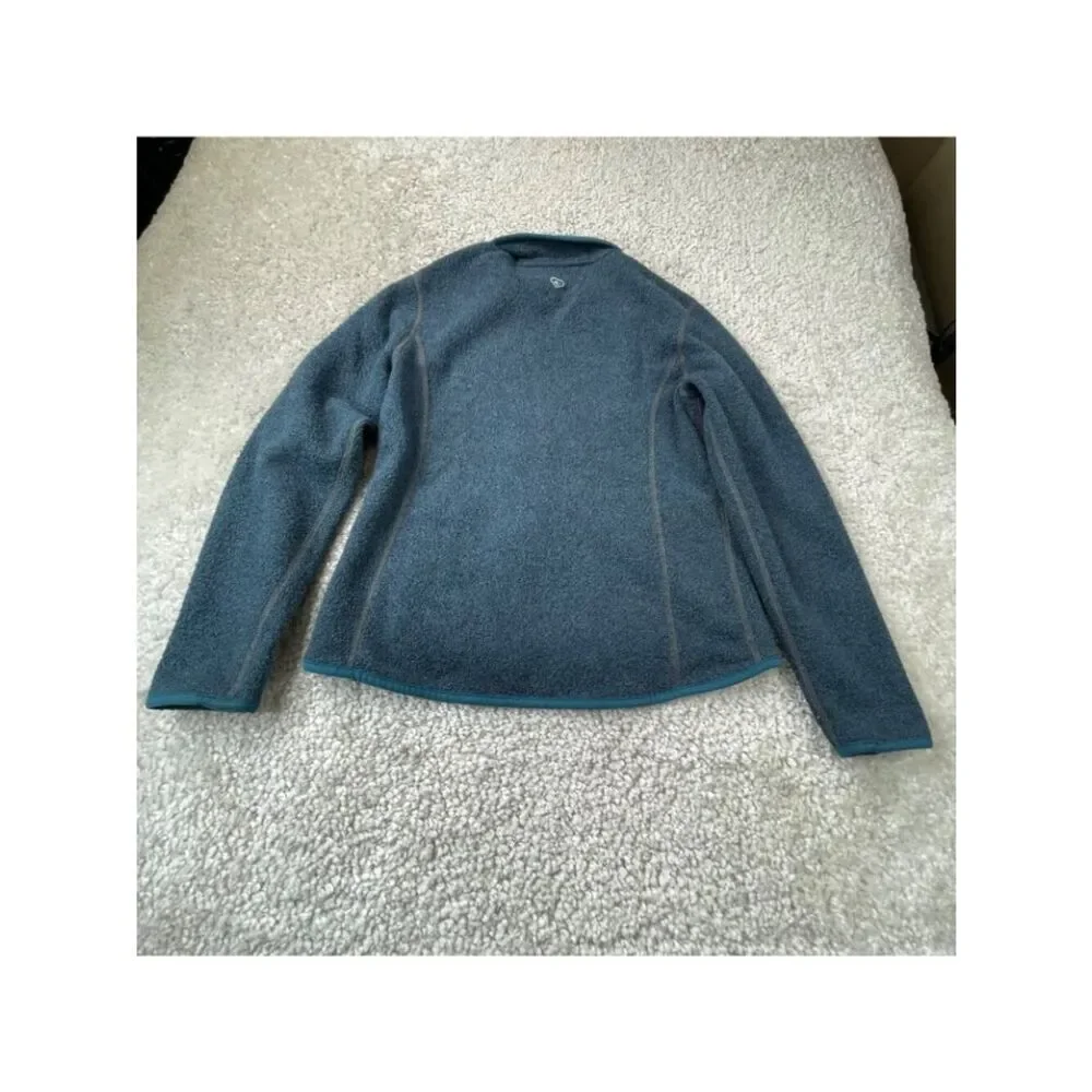 Kuhl Alpaca Fleece Zip Jacket Blue Thumbholes Women Medium
